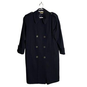 Rue Grenelle Women's Vintage Navy Double Breasted Wool Coat
